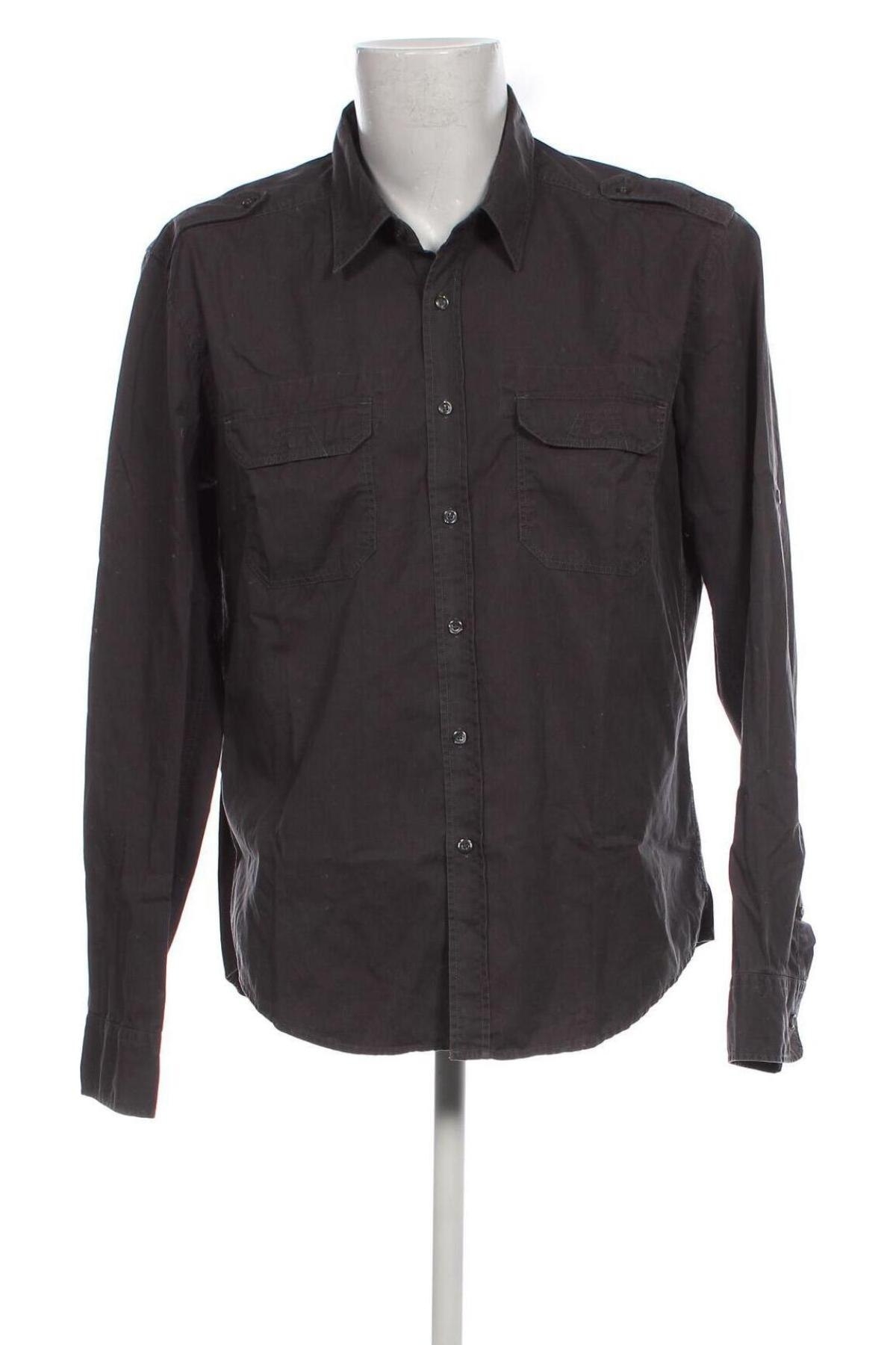 Ανδρικό πουκάμισο H&M L.O.G.G., Μέγεθος XL, Χρώμα Γκρί, Τιμή 9,30 €