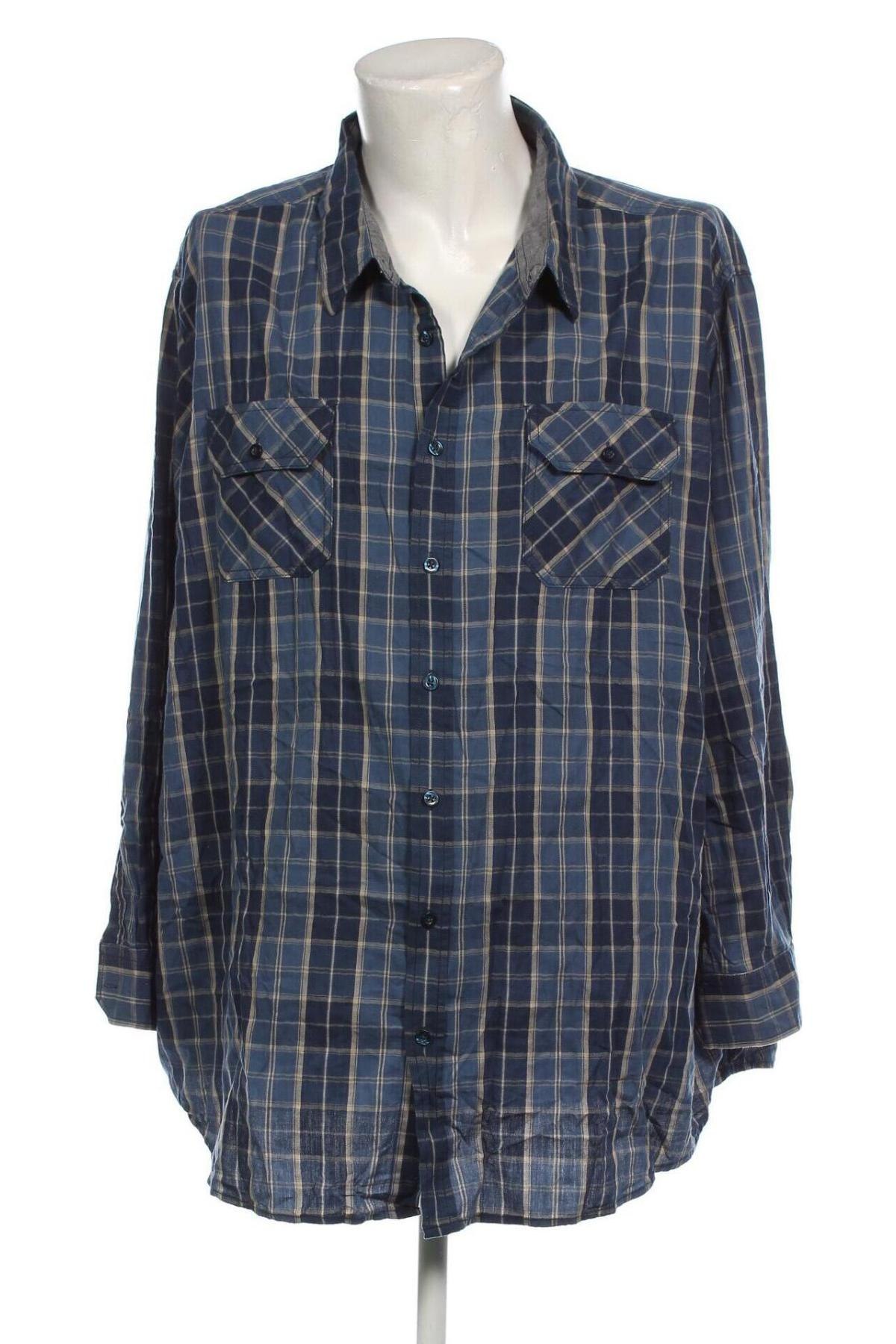 Ανδρικό πουκάμισο Identic, Μέγεθος 4XL, Χρώμα Μπλέ, Τιμή 17,94 €