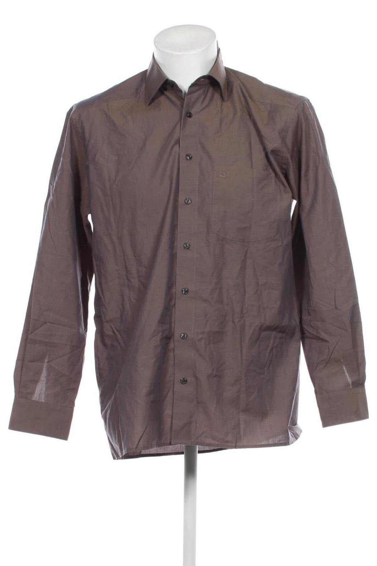 Ανδρικό πουκάμισο Olymp, Μέγεθος M, Χρώμα  Μπέζ, Τιμή 19,05 €