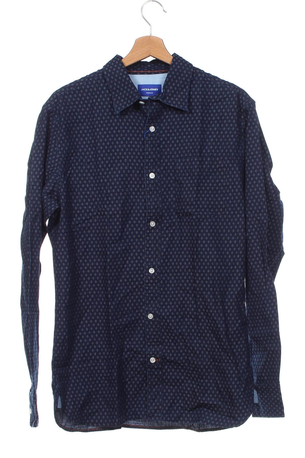 Herrenhemd Originals By Jack & Jones, Größe M, Farbe Blau, Preis 15,88 €