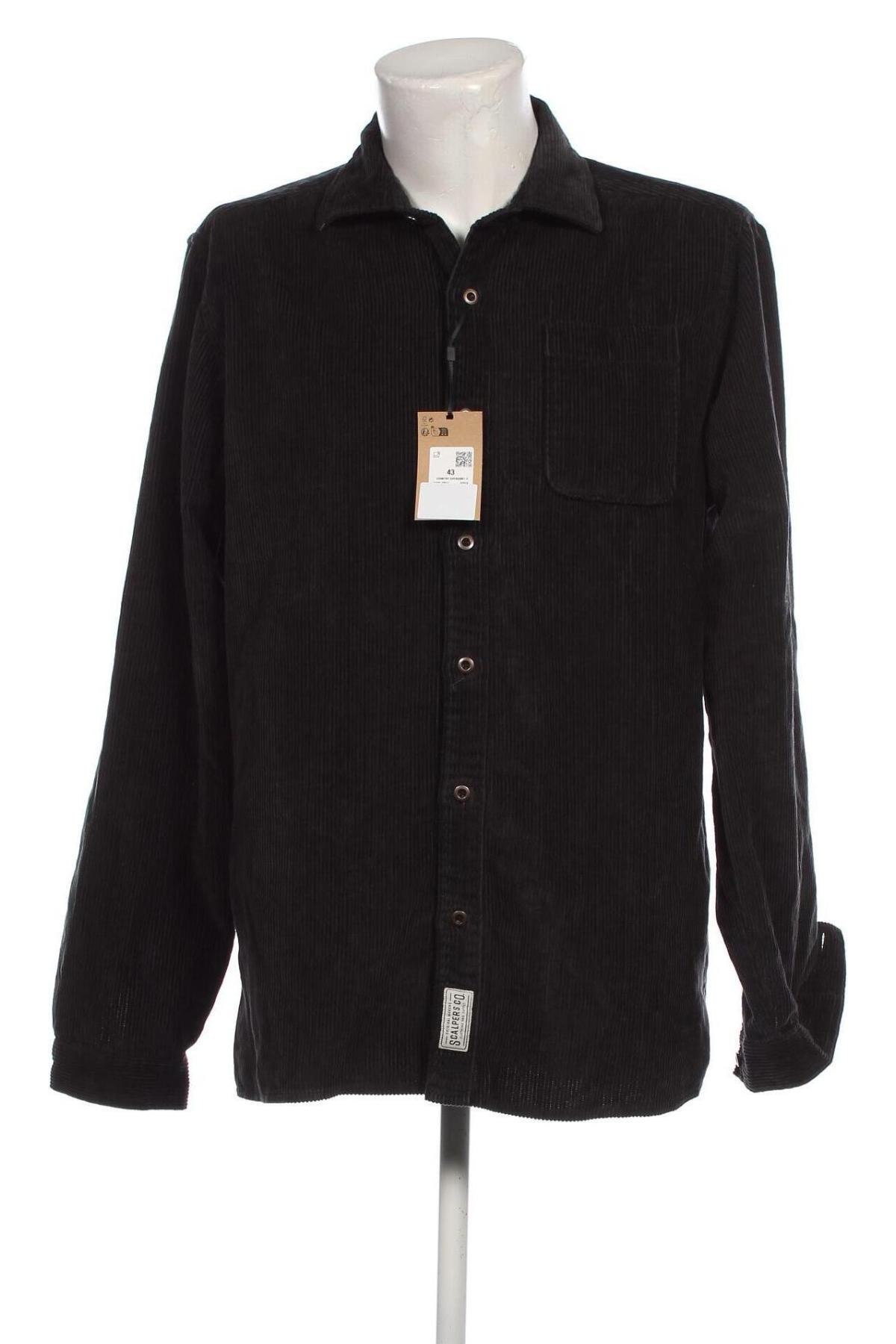 Ανδρικό πουκάμισο Scalpers, Μέγεθος XL, Χρώμα Μαύρο, Τιμή 54,33 €