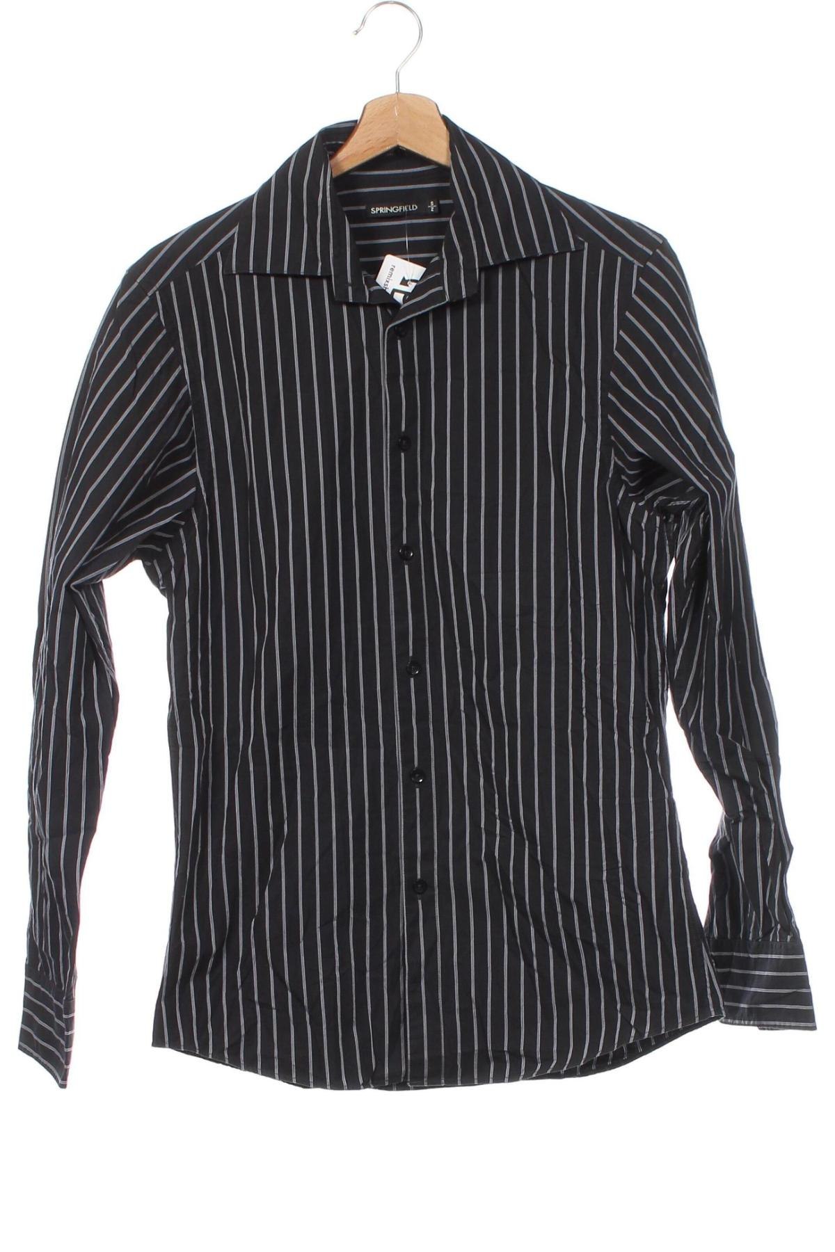 Ανδρικό πουκάμισο Springfield, Μέγεθος S, Χρώμα Μαύρο, Τιμή 4,21 €