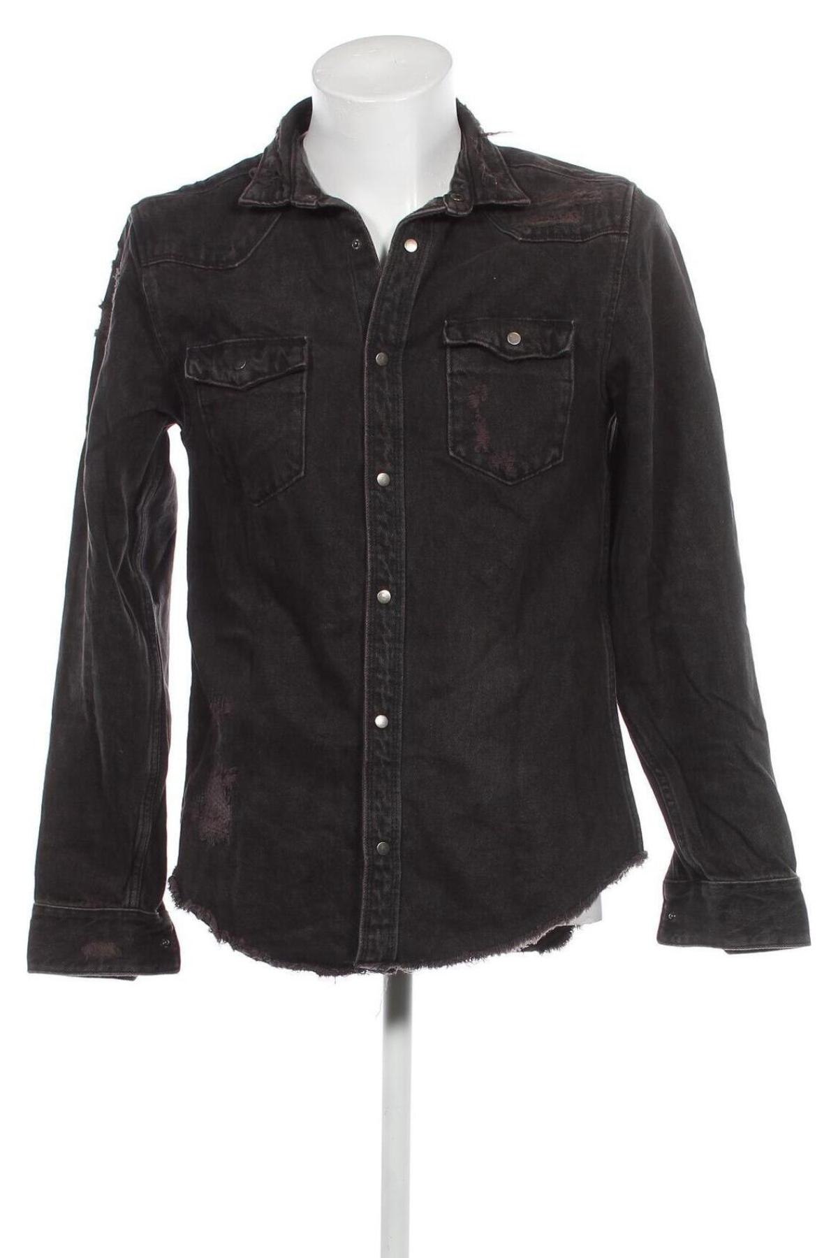 Herrenhemd Zara, Größe M, Farbe Grau, Preis 4,73 €