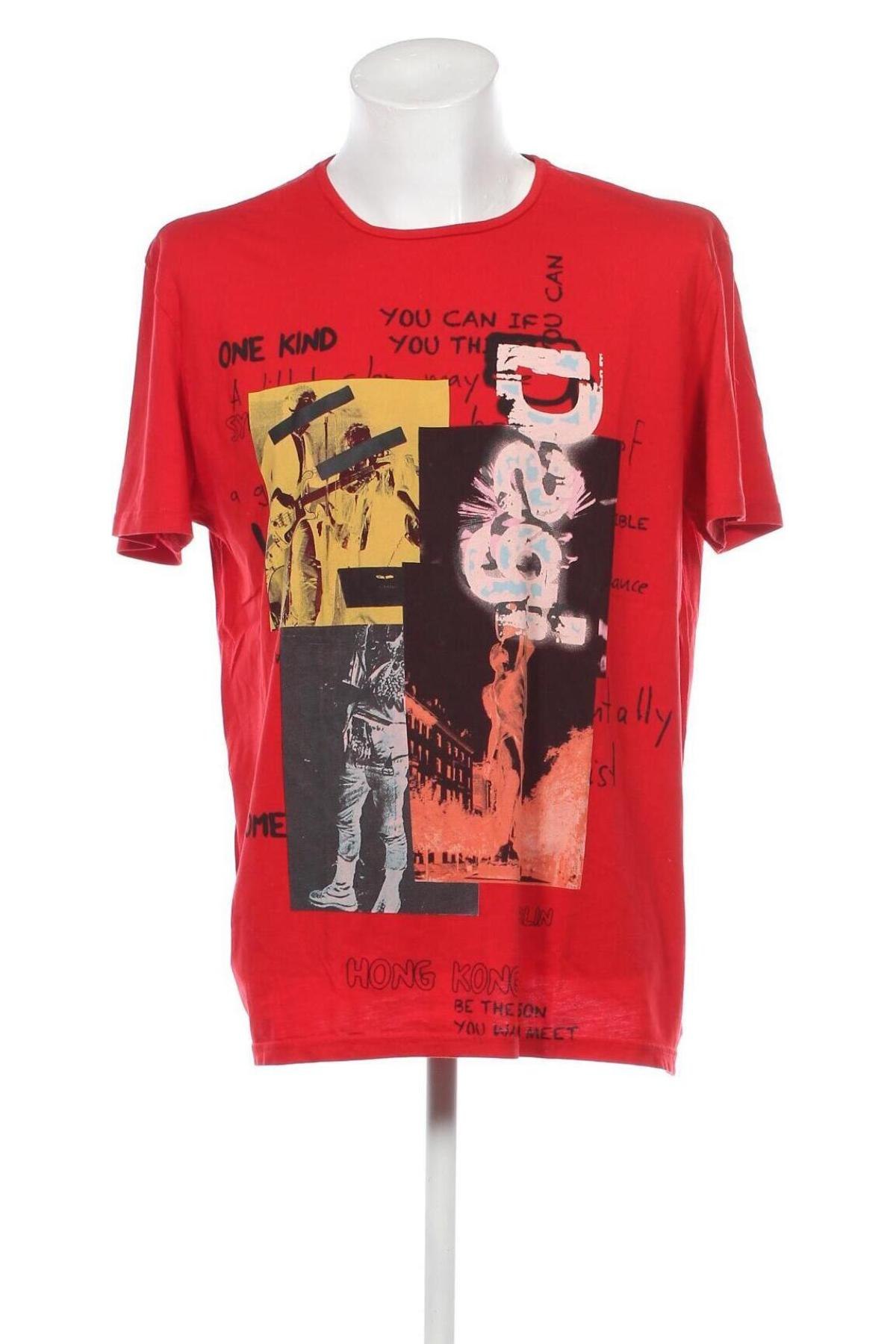 Pánské tričko  Desigual, Velikost XXL, Barva Červená, Cena  316,00 Kč