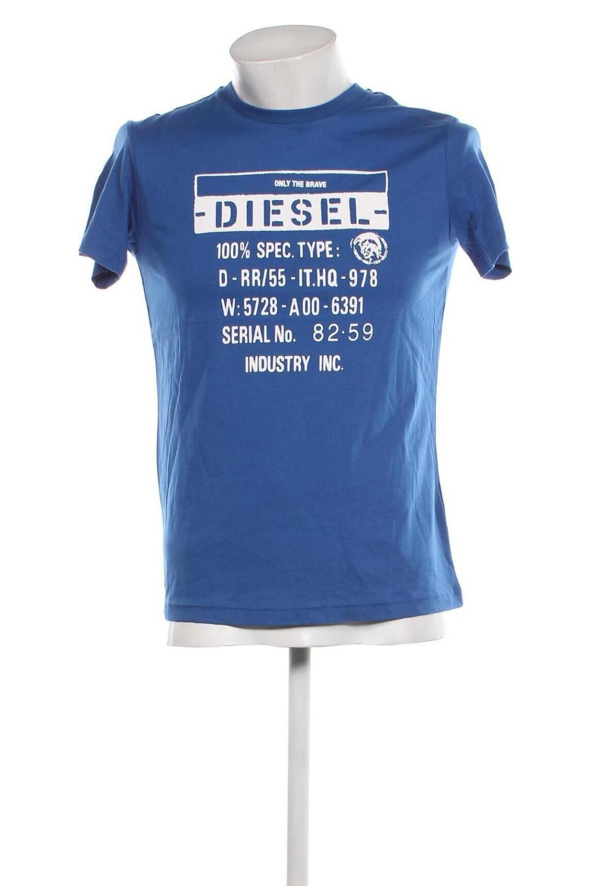 Męski T-shirt Diesel, Rozmiar S, Kolor Niebieski, Cena 480,54 zł