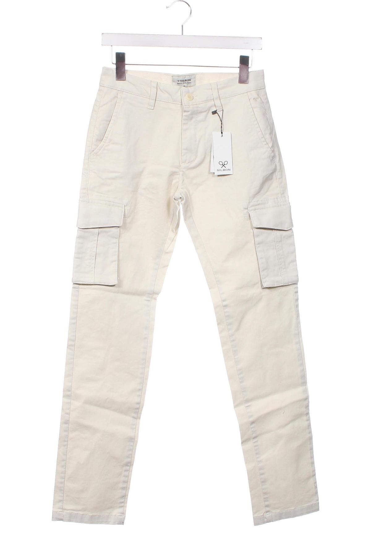 Мъжки панталон Silbon, Размер S, Цвят Екрю, Цена 21,00 лв.