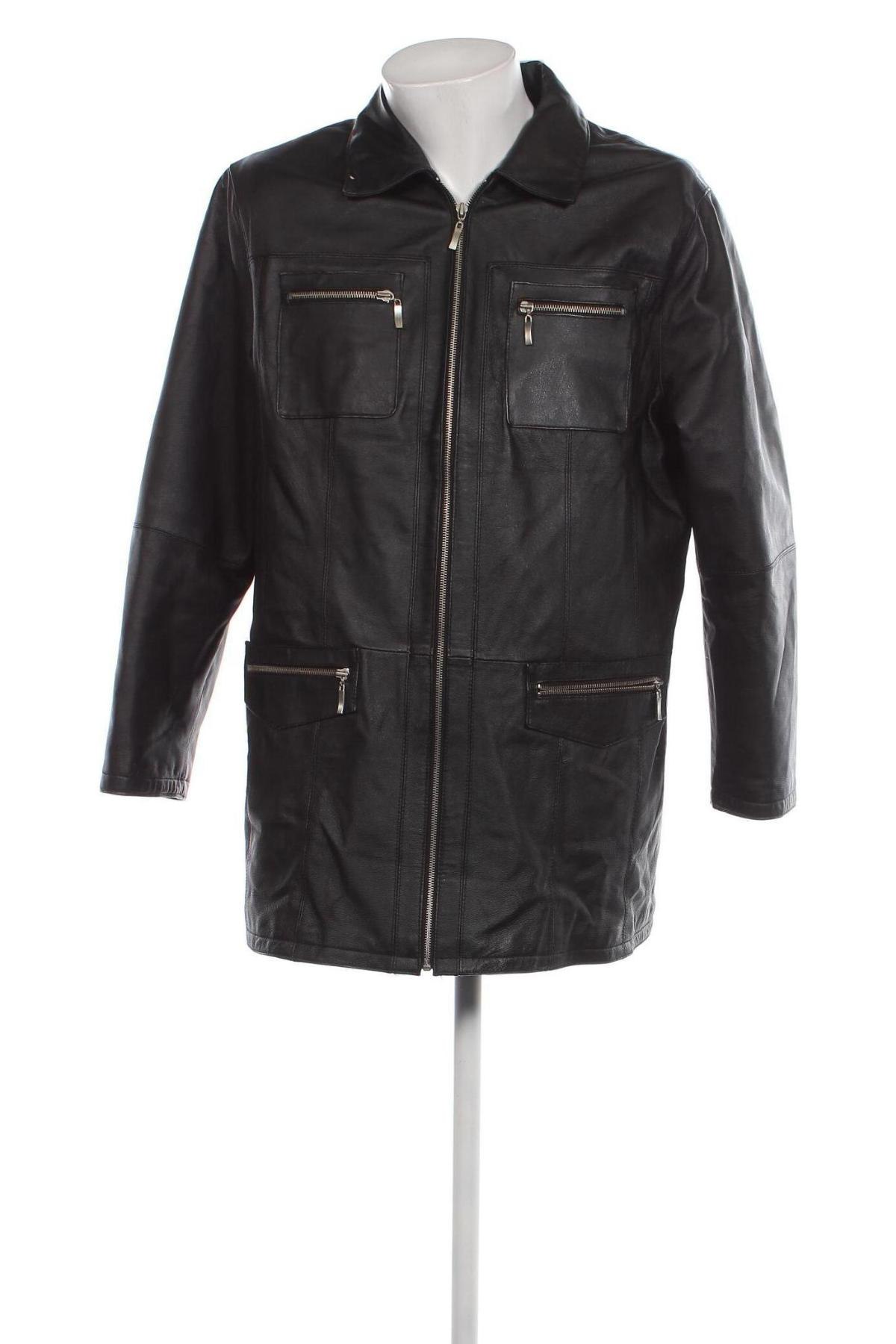 Pánska kožená bunda , Veľkosť M, Farba Čierna, Cena  45,50 €
