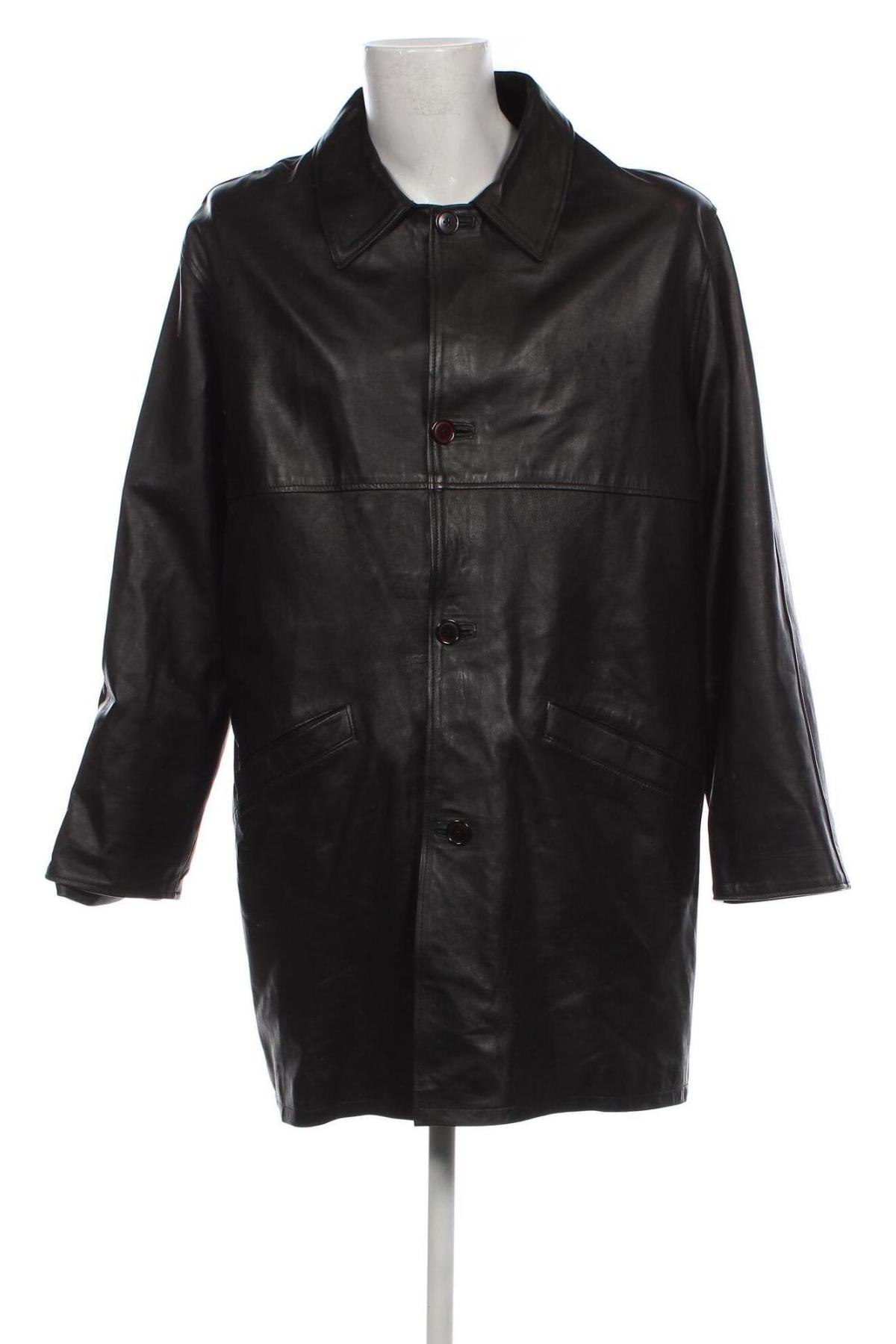 Ανδρικό δερμάτινο μπουφάν, Μέγεθος XL, Χρώμα Μαύρο, Τιμή 42,69 €