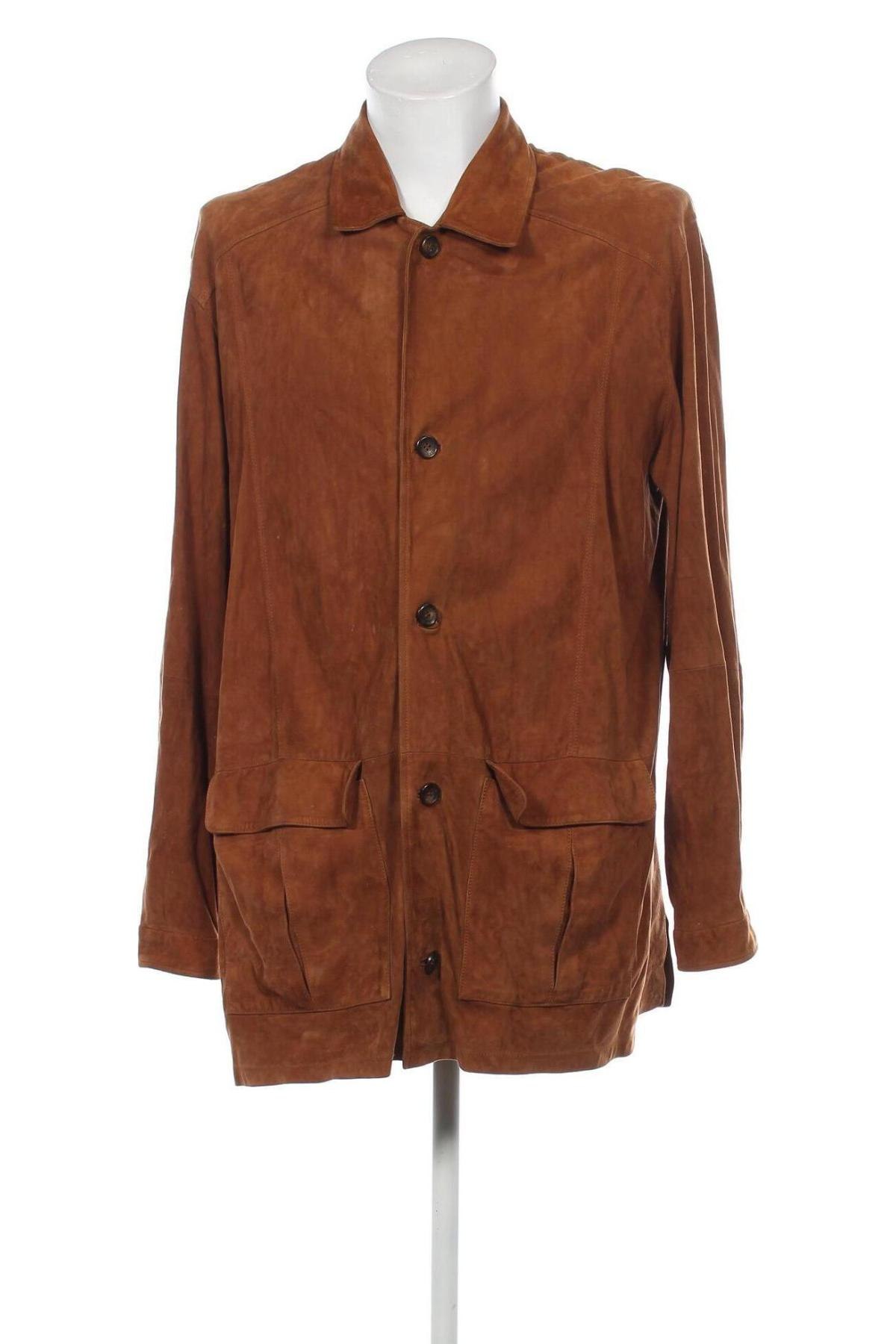 Ανδρικό δερμάτινο μπουφάν Pierre Cardin, Μέγεθος XL, Χρώμα Καφέ, Τιμή 74,09 €