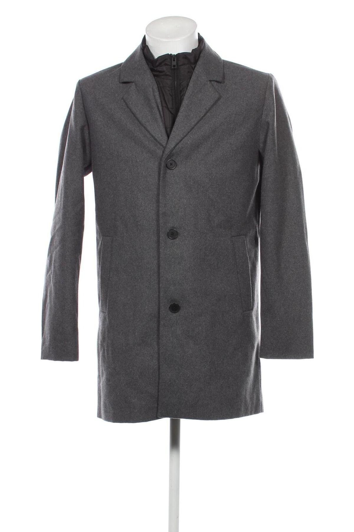 Ανδρικά παλτό Jack & Jones, Μέγεθος L, Χρώμα Γκρί, Τιμή 48,20 €
