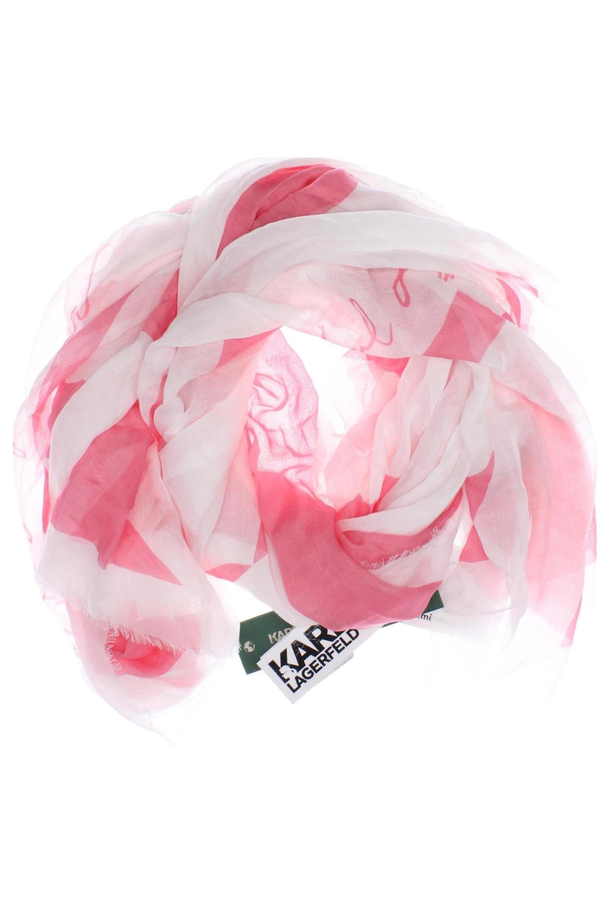 Eșarfă Karl Lagerfeld, Culoare Roz, Preț 760,53 Lei