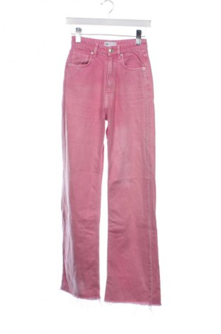 Damskie jeansy Zara, Rozmiar XS, Kolor Różowy, Cena 63,62 zł
