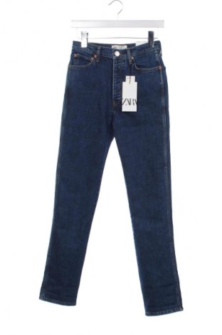 Дамски дънки Zara, Размер XS, Цвят Син, Цена 62,00 лв.