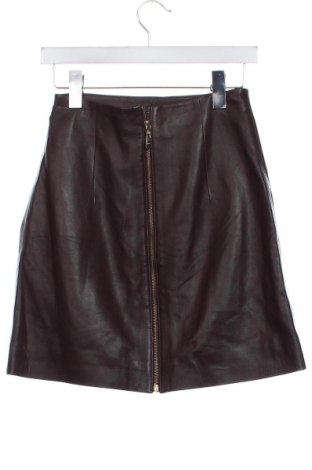 Fustă de piele H&M L.O.G.G., Mărime XS, Culoare Maro, Preț 265,47 Lei