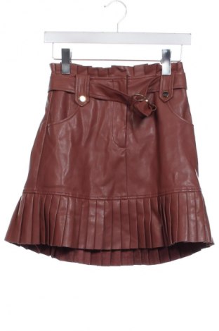 Кожена пола Zara, Размер XS, Цвят Кафяв, Цена 20,00 лв.