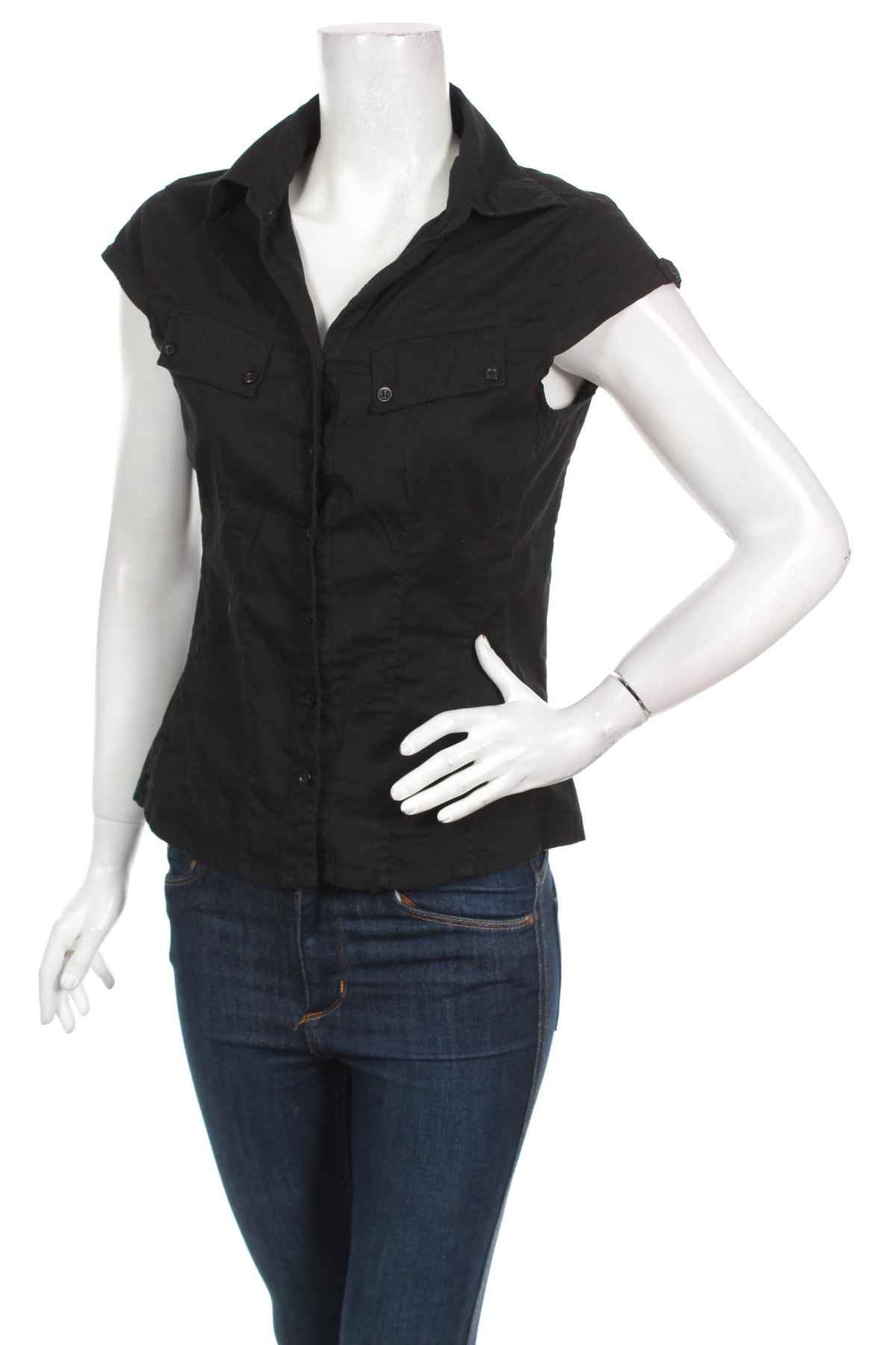 Γυναικείο πουκάμισο X-Mail, Μέγεθος M, Χρώμα Μαύρο, Τιμή 9,90 €