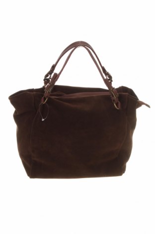Дамска чанта Anna Morellini, Цвят Кафяв, Естествен велур, естествена кожа, Цена 316,32 лв.