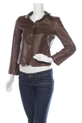 Дамско кожено сако DKNY, Размер M, Цвят Кафяв, Естествена кожа, Цена 139,60 лв.