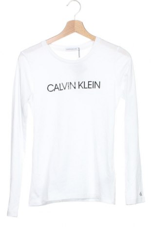 Bluză pentru copii Calvin Klein Jeans, Mărime 15-18y/ 170-176 cm, Culoare Alb, 100% bumbac, Preț 140,03 Lei