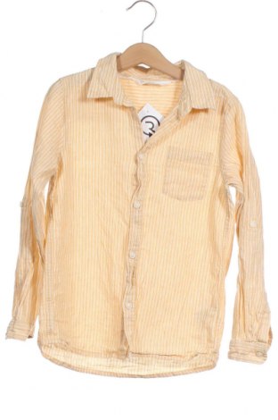 Kinderhemd H&M, Größe 7-8y/ 128-134 cm, Farbe Gelb, 55% Leinen, 45% Baumwolle, Preis 7,30 €