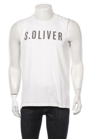 Ανδρική αμάνικη μπλούζα S.Oliver, Μέγεθος L, Χρώμα Λευκό, 95% βαμβάκι, 5% ελαστάνη, Τιμή 7,58 €