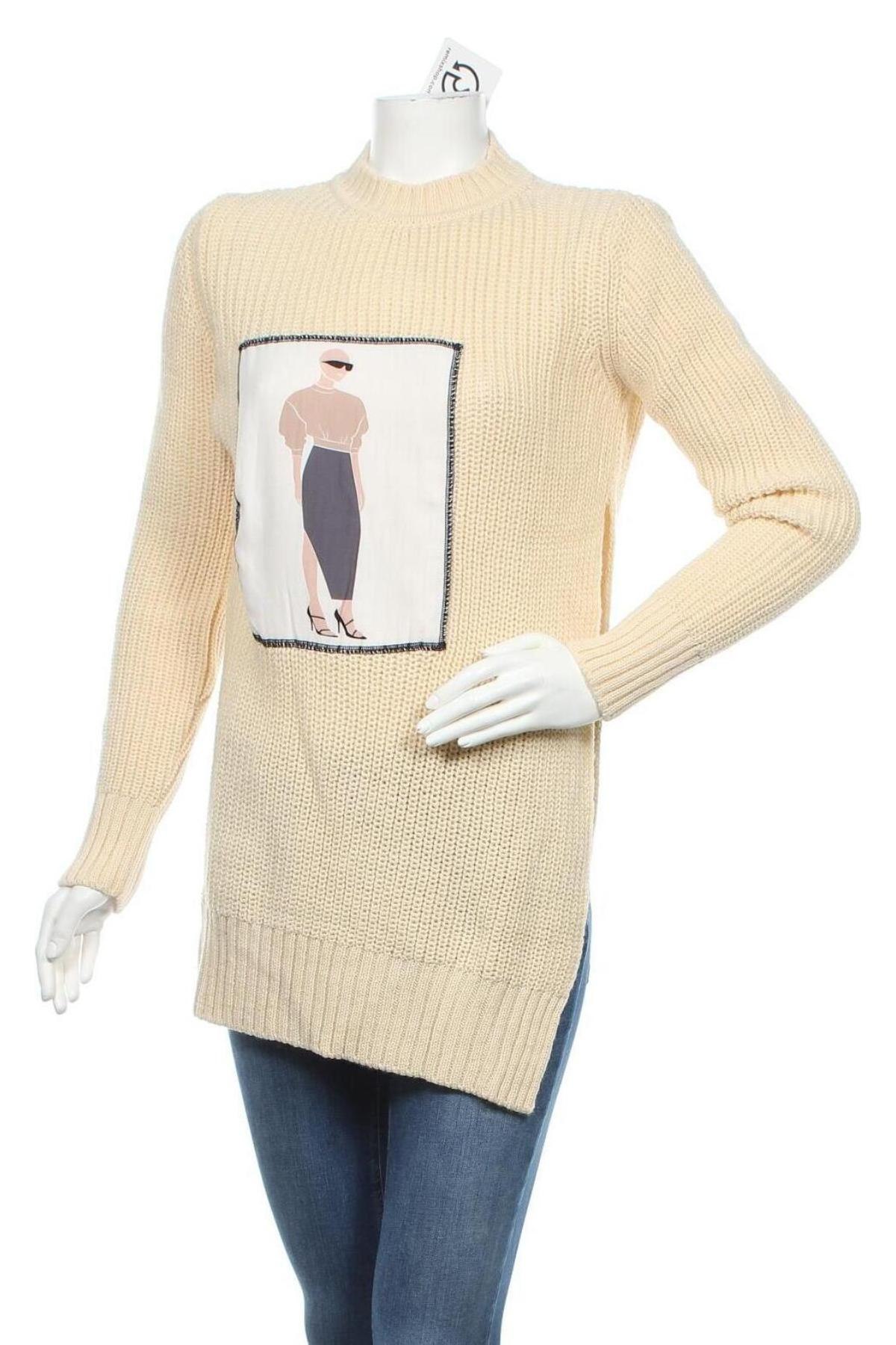Γυναικείο πουλόβερ NA-KD, Μέγεθος XXS, Χρώμα  Μπέζ, 70%ακρυλικό, 30% μαλλί, Τιμή 21,47 €