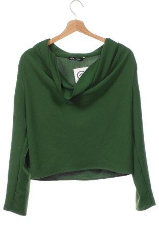 Γυναικεία μπλούζα Zara, Μέγεθος XS, Χρώμα Πράσινο, Τιμή 7,47 €