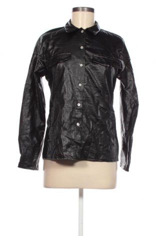 Γυναικείο δερμάτινο πουκάμισο SHEIN, Μέγεθος XS, Χρώμα Μαύρο, Τιμή 15,46 €