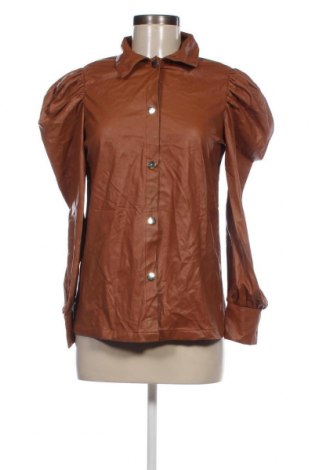 Дамска кожена риза SHEIN, Размер S, Цвят Кафяв, Цена 8,75 лв.