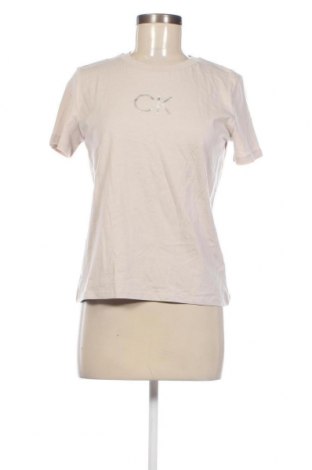 Γυναικείο t-shirt Calvin Klein, Μέγεθος S, Χρώμα  Μπέζ, Τιμή 39,69 €