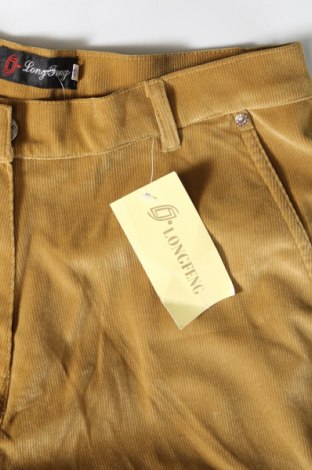 Pantaloni de velvet de femei, Mărime S, Culoare Galben, Preț 30,26 Lei