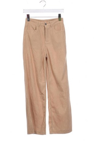 Pantaloni de velvet de femei, Mărime XS, Culoare Bej, Preț 42,17 Lei
