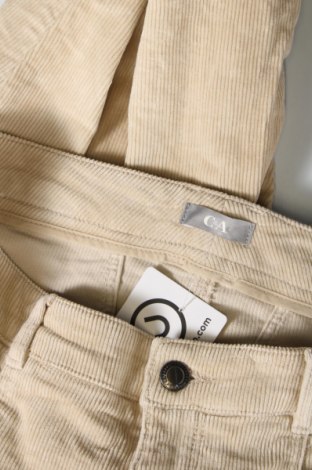 Pantaloni de velvet de femei C&A, Mărime L, Culoare Ecru, Preț 32,43 Lei