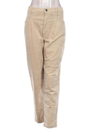 Pantaloni de velvet de femei C&A, Mărime L, Culoare Ecru, Preț 26,71 Lei