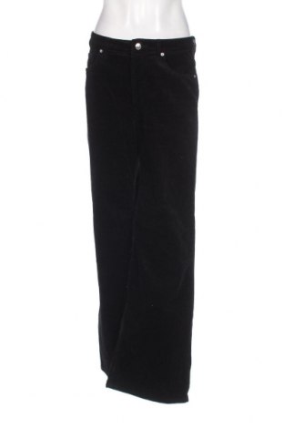 Pantaloni de velvet de femei H&M Divided, Mărime L, Culoare Negru, Preț 22,89 Lei
