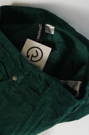 Pantaloni de velvet de femei H&M Divided, Mărime XS, Culoare Verde, Preț 23,85 Lei