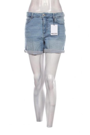 Γυναικείο κοντό παντελόνι Pieces, Μέγεθος L, Χρώμα Μπλέ, Τιμή 11,86 €