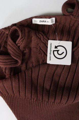 Tricou de damă Zara Knitwear, Mărime M, Culoare Maro, Preț 11,22 Lei