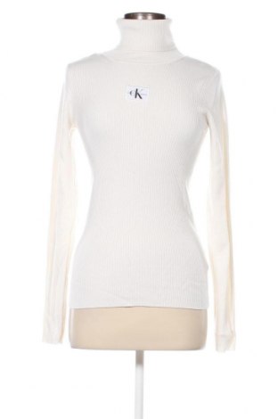 Дамски пуловер Calvin Klein Jeans, Размер L, Цвят Екрю, Цена 91,35 лв.