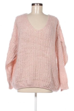 Дамски пуловер Heart Kiss, Размер XL, Цвят Розов, Цена 17,11 лв.