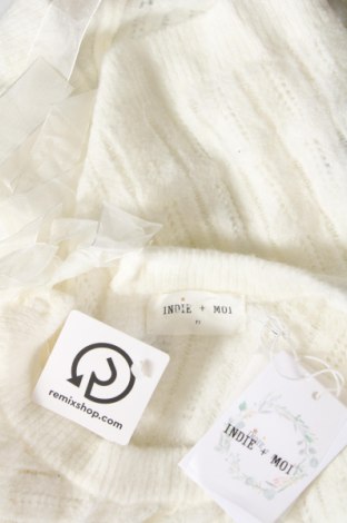 Γυναικείο πουλόβερ INDIE + MOI, Μέγεθος S, Χρώμα Λευκό, Τιμή 12,23 €