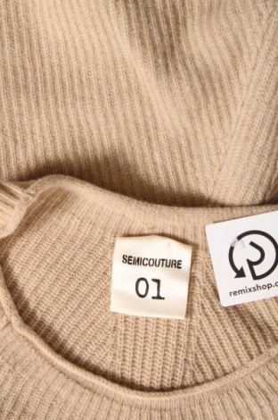 Дамски пуловер Semicouture, Размер L, Цвят Бежов, Цена 26,00 лв.