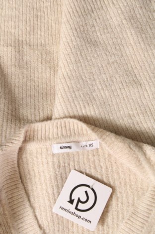 Дамски пуловер Sinsay, Размер XS, Цвят Бежов, Цена 12,47 лв.