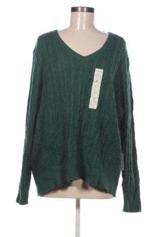 Дамски пуловер St. John's Bay, Размер 3XL, Цвят Зелен, Цена 34,50 лв.