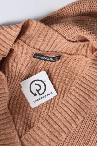 Дамски пуловер Threadbare, Размер XS, Цвят Кафяв, Цена 13,34 лв.