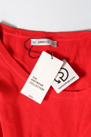 Дамски пуловер Zara Knitwear, Размер M, Цвят Червен, Цена 11,61 лв.