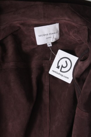 Palton din piele pentru damă Second Female, Mărime M, Culoare Maro, Preț 360,04 Lei