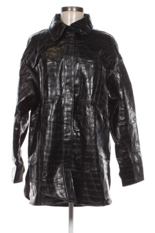 Дамско кожено яке H&M, Размер S, Цвят Черен, Цена 19,60 лв.