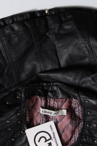 Γυναικείο δερμάτινο μπουφάν Laura Jo, Μέγεθος L, Χρώμα Μαύρο, Τιμή 18,19 €