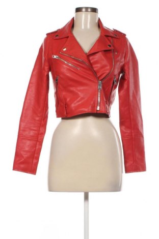 Dámska kožená bunda  Pull&Bear, Veľkosť XS, Farba Červená, Cena  26,39 €